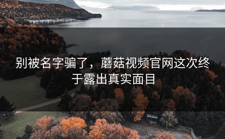别被名字骗了，蘑菇视频官网这次终于露出真实面目