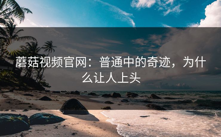 蘑菇视频官网：普通中的奇迹，为什么让人上头