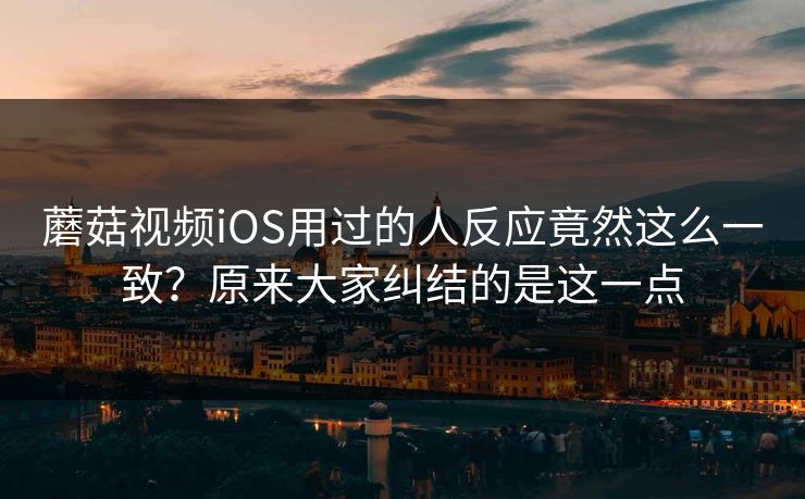 蘑菇视频iOS用过的人反应竟然这么一致?原来大家纠结的是这一点 蘑菇视频iOS用过的人反应竟然这么一致?原来大家纠结的是这一点